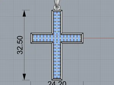 Cross Diamond Pendant - 3D Printable Model 3D model