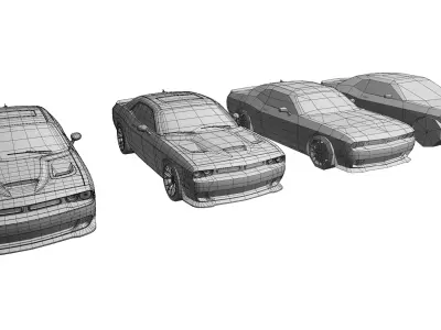 American Muscle Car - game-ready - 4 LODs - Unity UE Optimized Low-poly 3D model