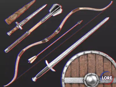 Medieval Collection Essential Weapons Variety 3D Model Pack