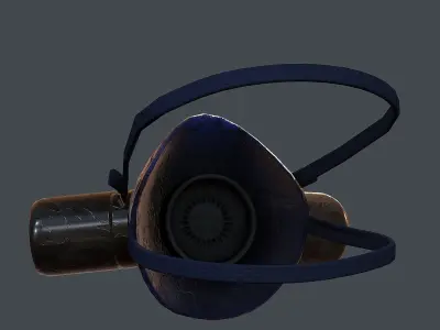 Gas mask helmet 3d model scifi Low-poly  Low-poly 3D model 16