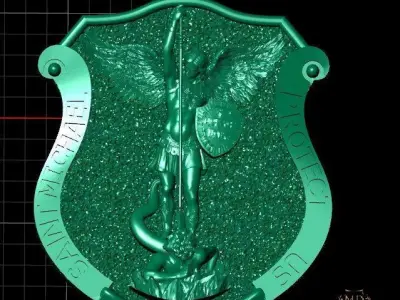 SAINT MICHAEL PROTECT US PENDENT   3D PRINTABLE 3D print model