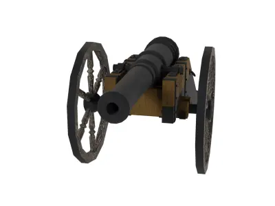 Cannon Low-poly 3D model 2