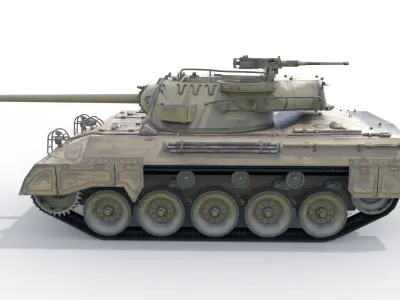 Battle Tank M18 Hellcat Low-poly 3D model