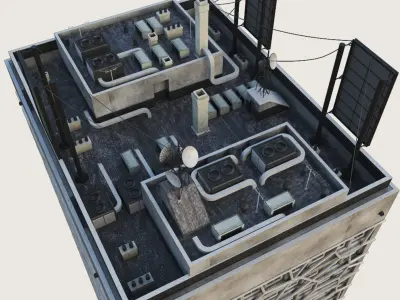 Building Skyscraper City Town Downtown Office Space Work Street Low-poly 3D model shop