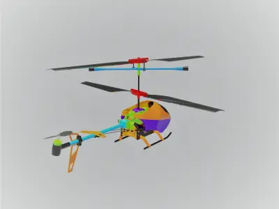 Rc Helicopter Low-poly 3D model purchase