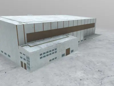 EDDH Hangar H Low-poly 3D model