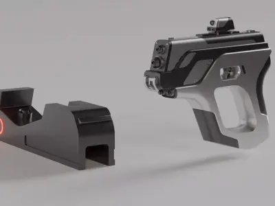 Sci-Fi Handgun Pistol Low-poly 3D model