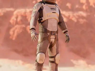 NASA White Spacesuit Concept for Spacewalk Mars Lunar or Moon  3D model