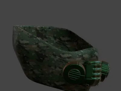 Gas mask helmet 3d model scifi Low-poly  Low-poly 3D model 34