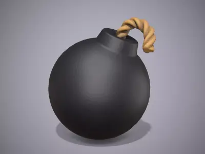 Round Bomb Low-poly 3D model