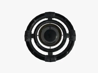 Alien Spaceship UFO E10 Full Black - Sci Fi Spacecraft Design Low-poly 3D model