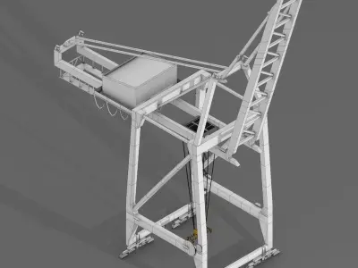 Collection of Cargo Port Harbor Cranes  Low-poly 3D model