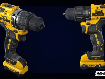 Tools - Drill Low-poly 3D model