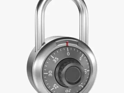 Padlock metal Low-poly 3D model purchase