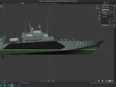 Small speed torpedo boat Project 131 formerly GDR 3D model