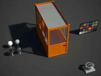 Caged Lift or Hoist Low-poly 3D model
