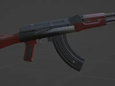 AK - 47 low poly rifle Low-poly 3D model