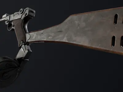 PBR Artillery Luger P08 Low-poly 3D model