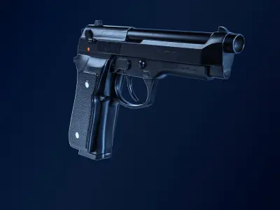 Beretta M9 9mm Pistol Low-poly 3D model
