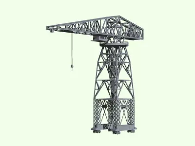 Imperial Japanese Navy 40tons Jib Crane Free 3D model