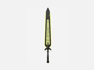 SciFi Sword B05 Black Yellow - Sci Fi Weapon Design Low-poly 3D model