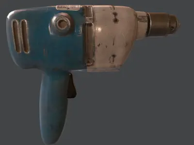 Old drill Low-poly 3D model