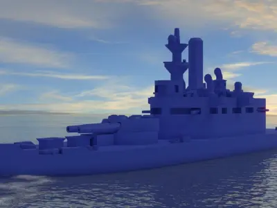 USS Wyoming 1900 3D print model