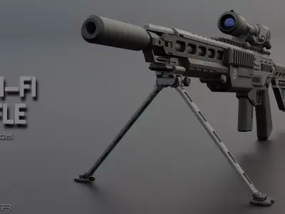 Sci-Fi Rifle 3D model