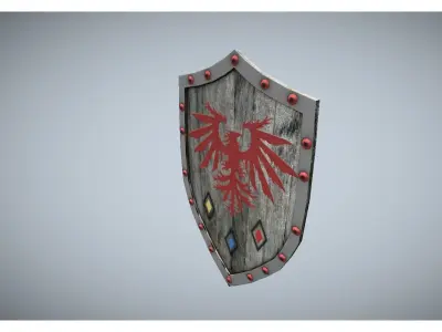 low poly shield eagle Low-poly 3D model
