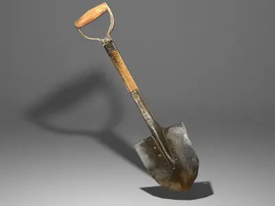 Background Shovel Low-poly Free low-poly 3D model