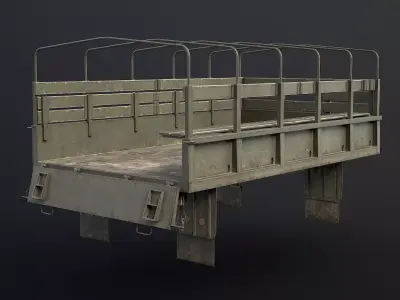 Kraz-255B Cargo Bed Game Ready Low-poly 3D model