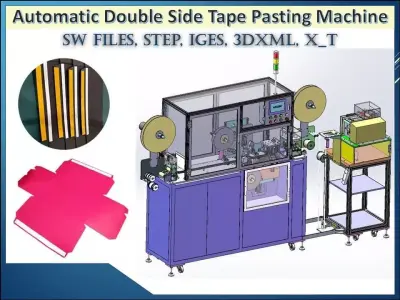 Automatic Box Double Side Tape Pasting Machine 3D CAD Model  3D model