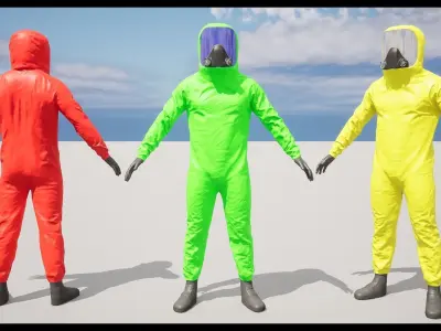 Hazmat Suit Character Free low-poly 3D model