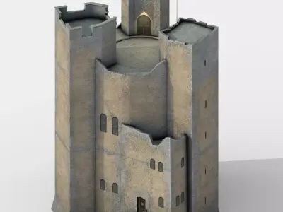 Orford Castle Low-poly 3D model