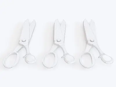 Scissors three pairs of 3D model