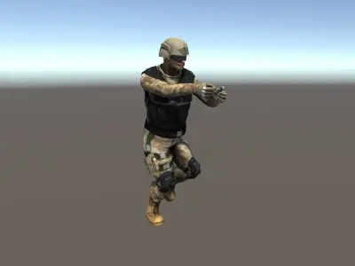 Soldier - Game Ready and Rigged Low-poly 3D model