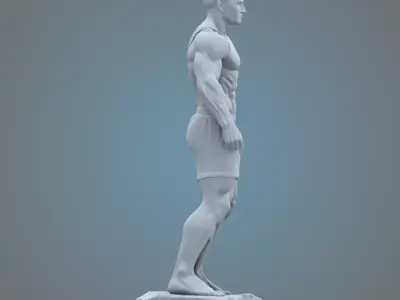 Male Athlete Sculpture PM-74 3D print model