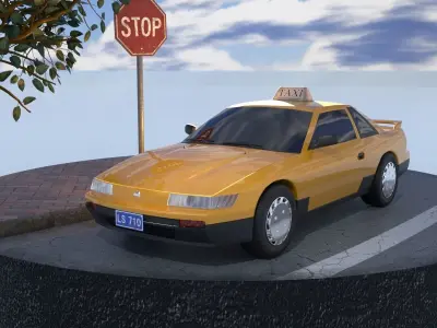 Nissan Silvia Newyork Taxi Car Uber Didi Japan racing coupe 3D model