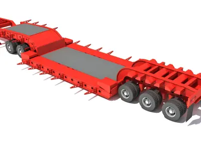 Lowboy Trailer 3D model