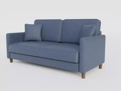 Modern 2-Seater Fabric Sofa Low-poly 3D model