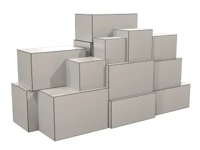 Old Wood Boxes Low-poly 3D model