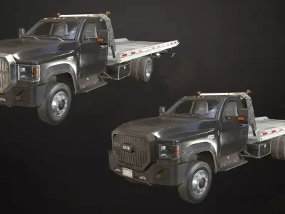 Medium Duty Truck VX400 - Rollback Low-poly 3D model