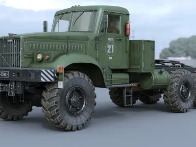 KRAZ-258B-TZ22 military tanker truck 3D model