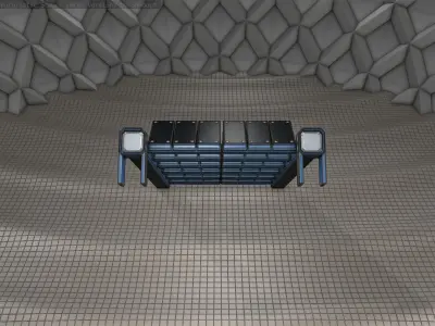 Sci-Fi Stairs - 14- Blue Version Low-poly 3D model