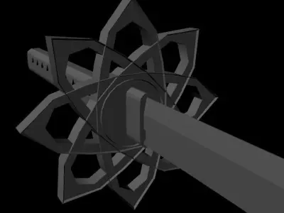 KATANA samurai sword Free low-poly 3D model 4