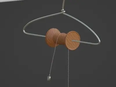 Pulley with reel - Polea con carrete 3D model