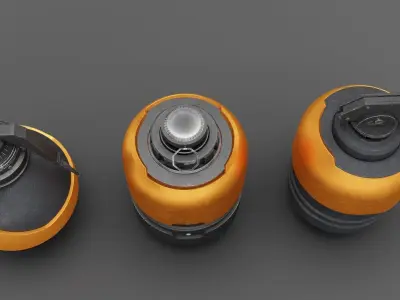 Sci-fi-Grenades Low-poly 3D model