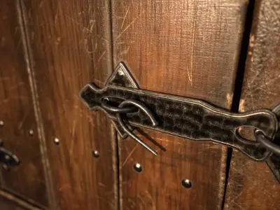 Old Wooden NightStand 02 Low-poly 3D model