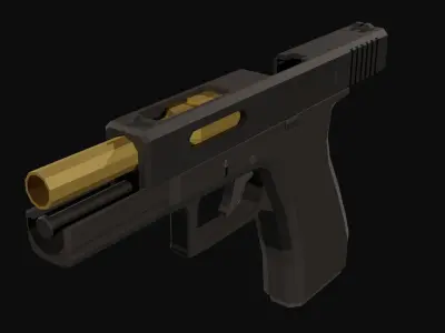 Custom Pistol Low Poly Low-poly 3D model