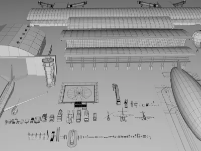 Airport Mega Collection Pack Low-poly 3D model
